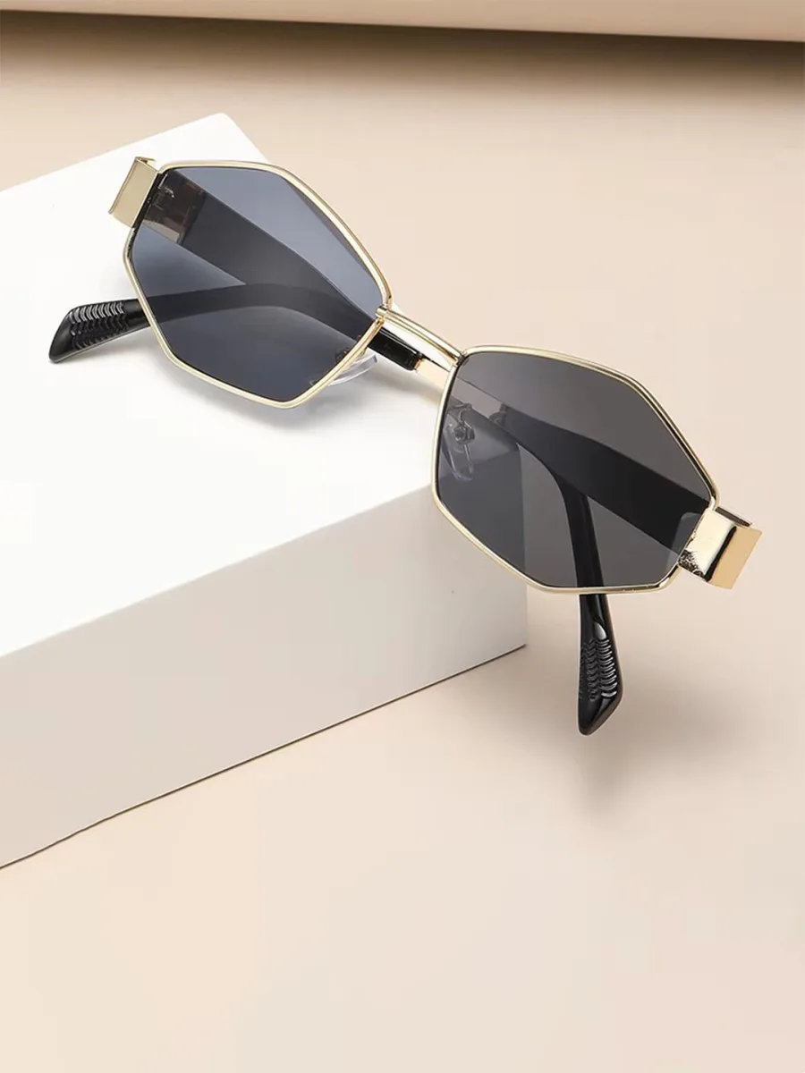 Gold Hexagonal Sunglasses
