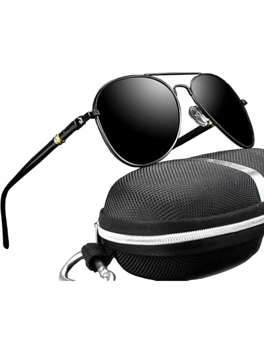 Black Aviator Sunglasses