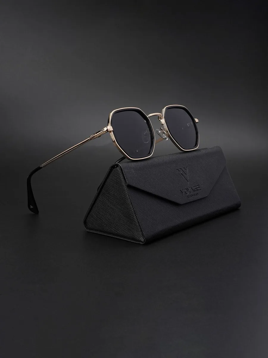 Gold Hexagonal Sunglasses