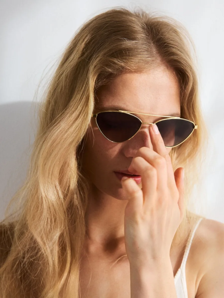 Gold Cat-Eye Sunglasses