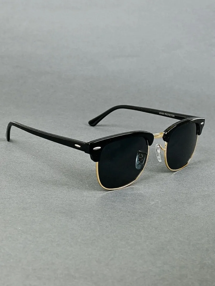 Black Gold Clubmaster Sunglasses
