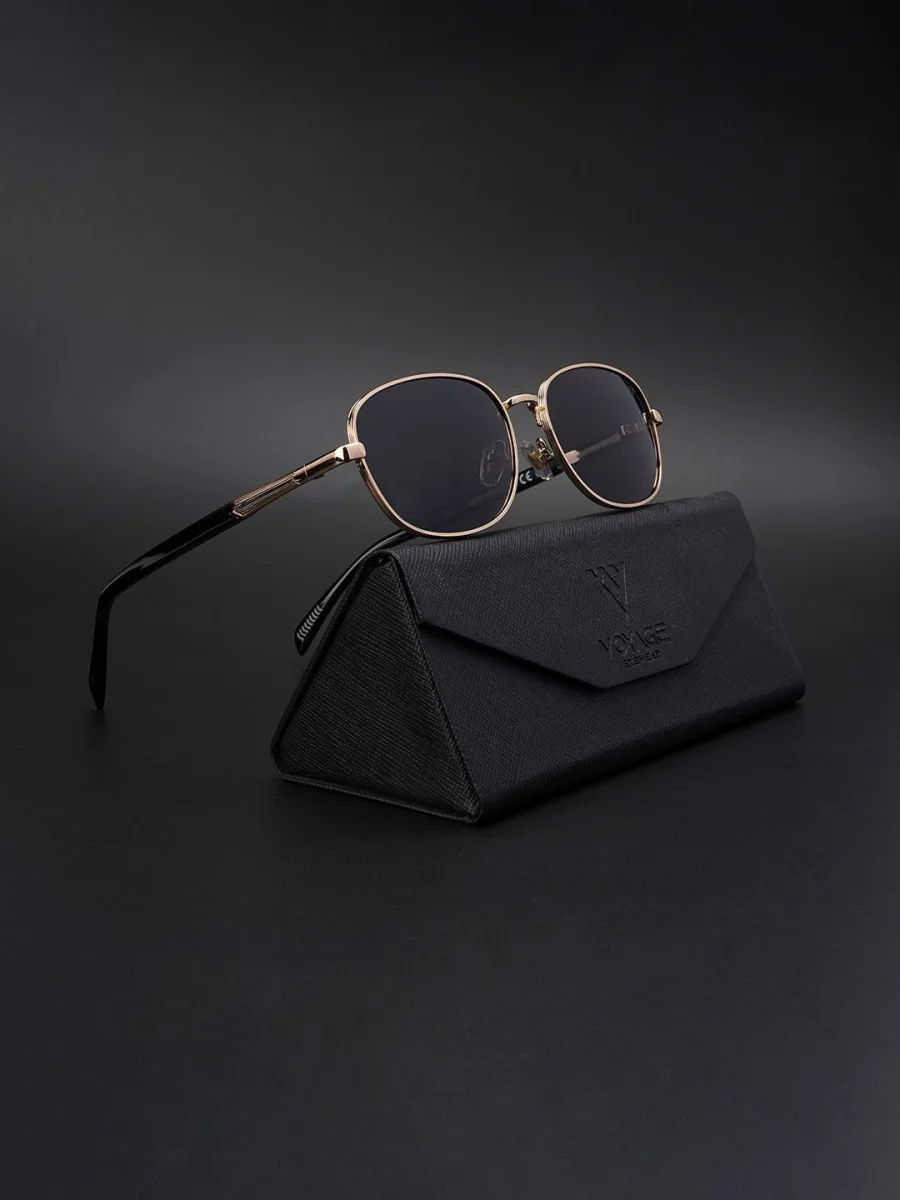 Gold Round Sunglasses