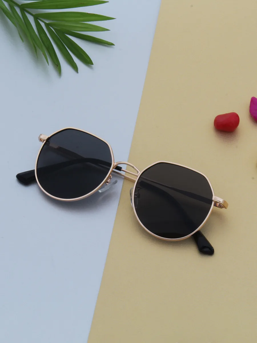 Gold Hexagonal Sunglasses
