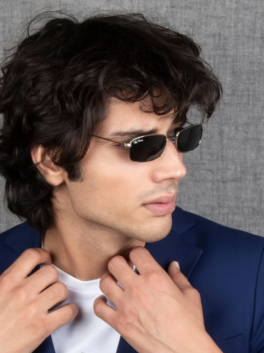 Gunmetal Rectangle Sunglasses