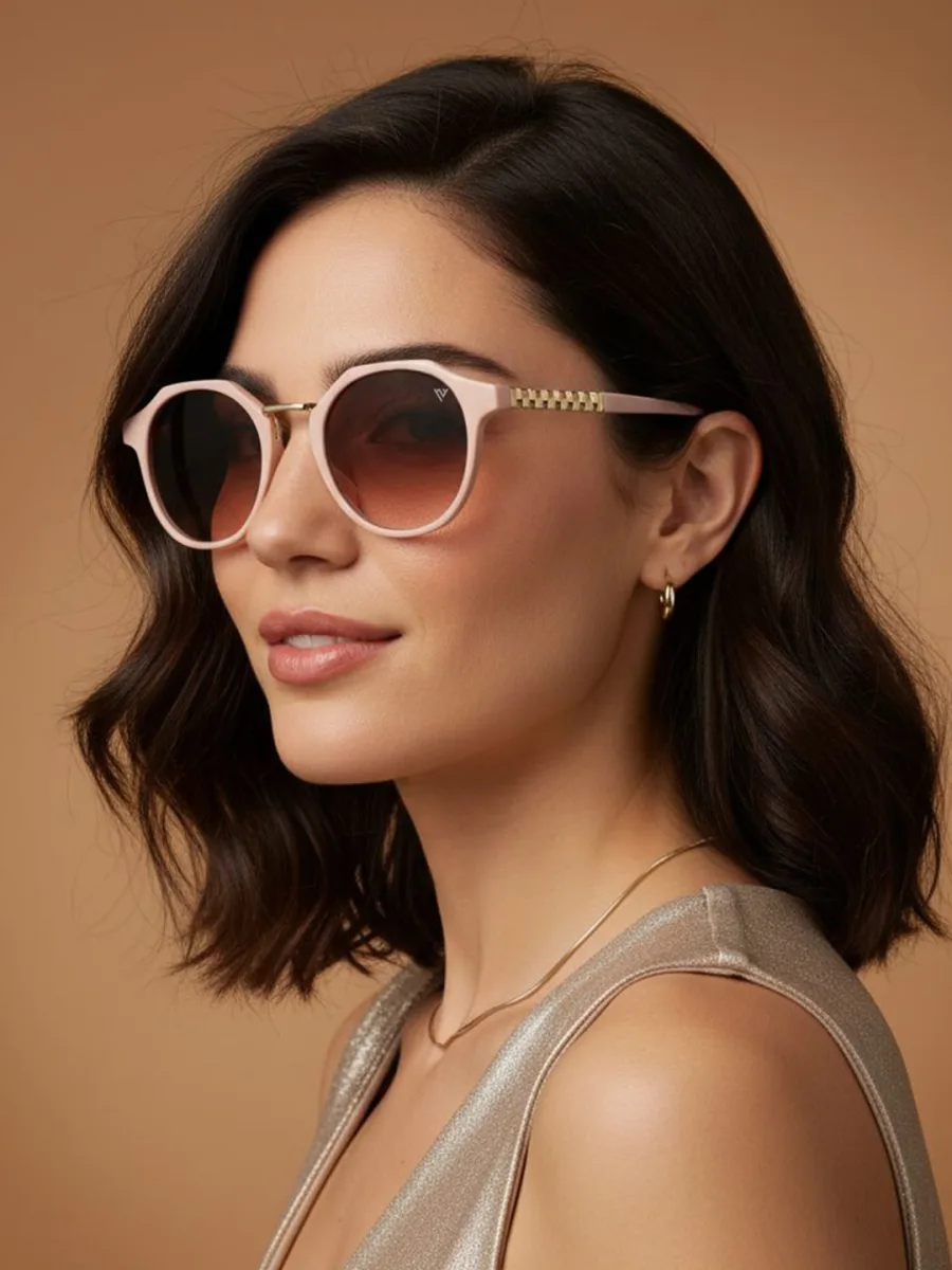 Pink Round Cat-Eye Sunglasses