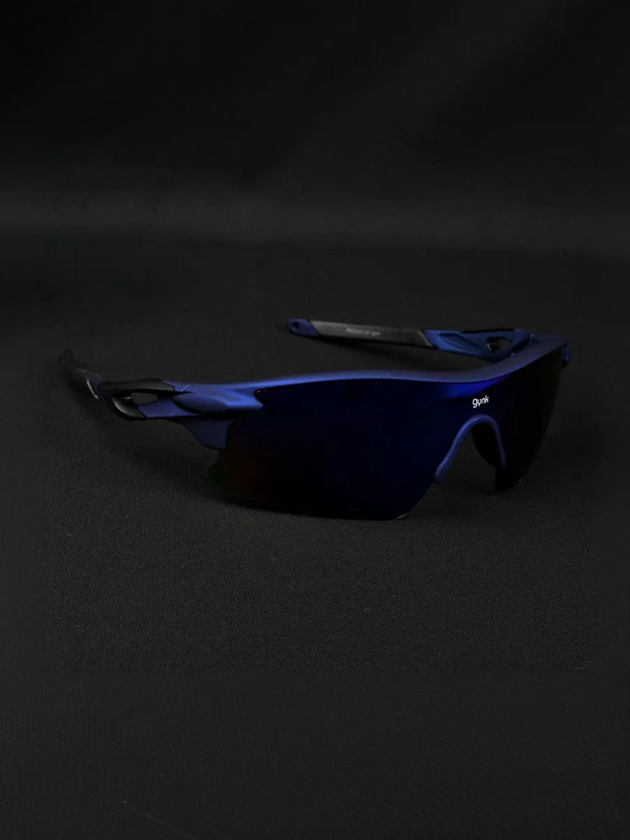 Blue Mirrored Sports Sunglasses