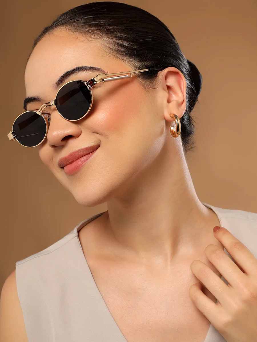 Gold Round Sunglasses
