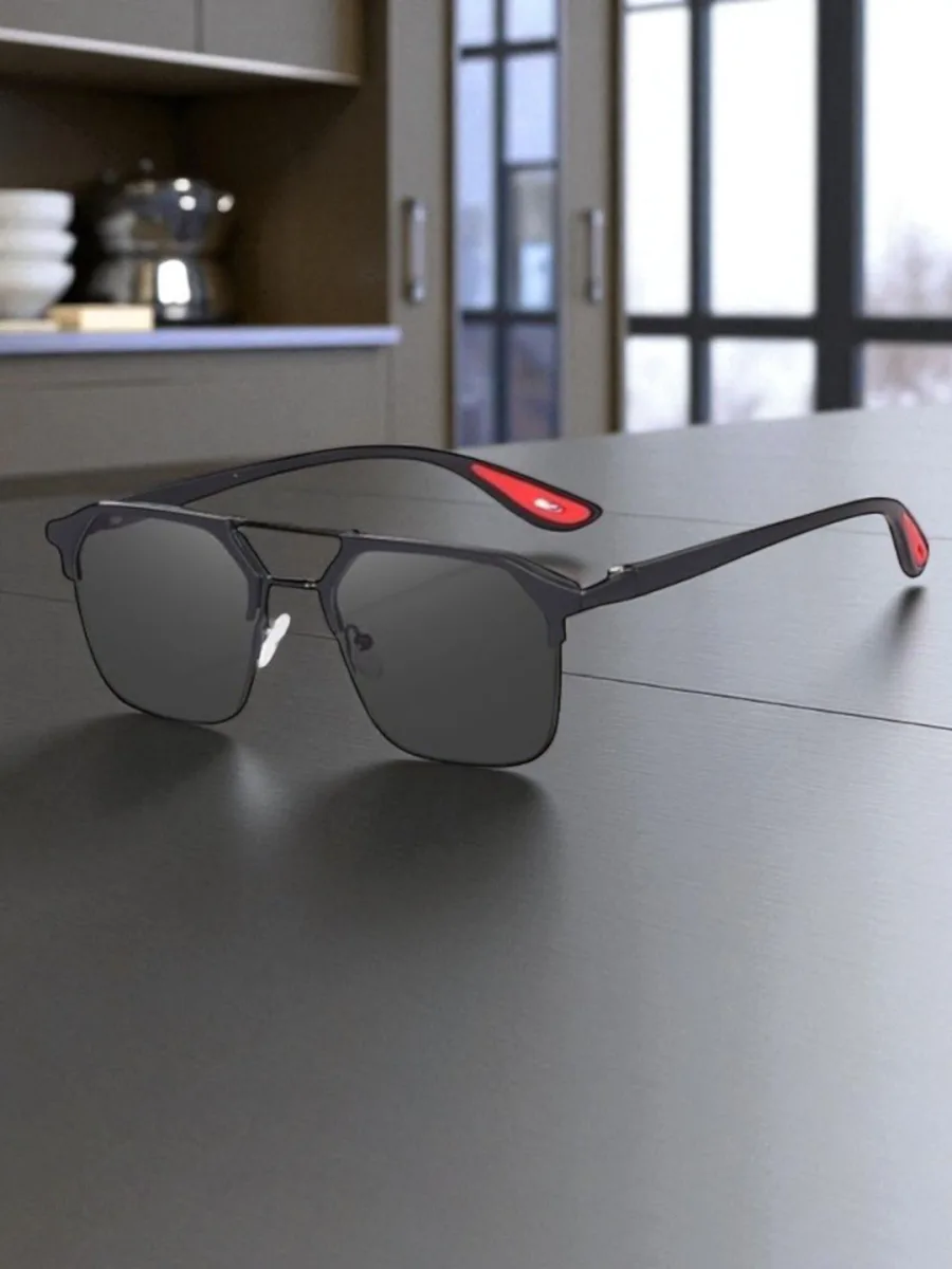 Black Browline Sports Sunglasses