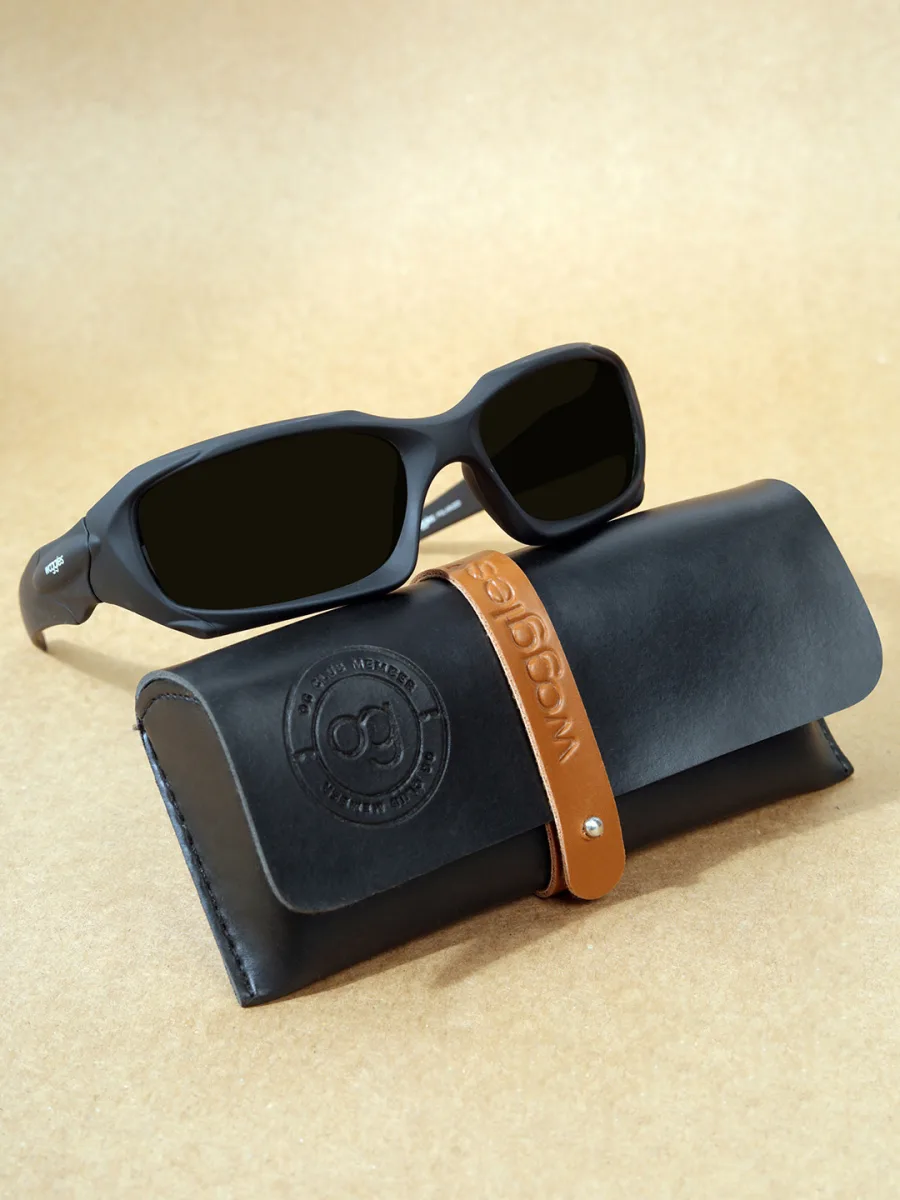 Black Rectangle Wrap Sunglasses