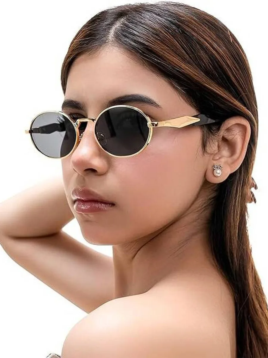 Gold Round Sunglasses