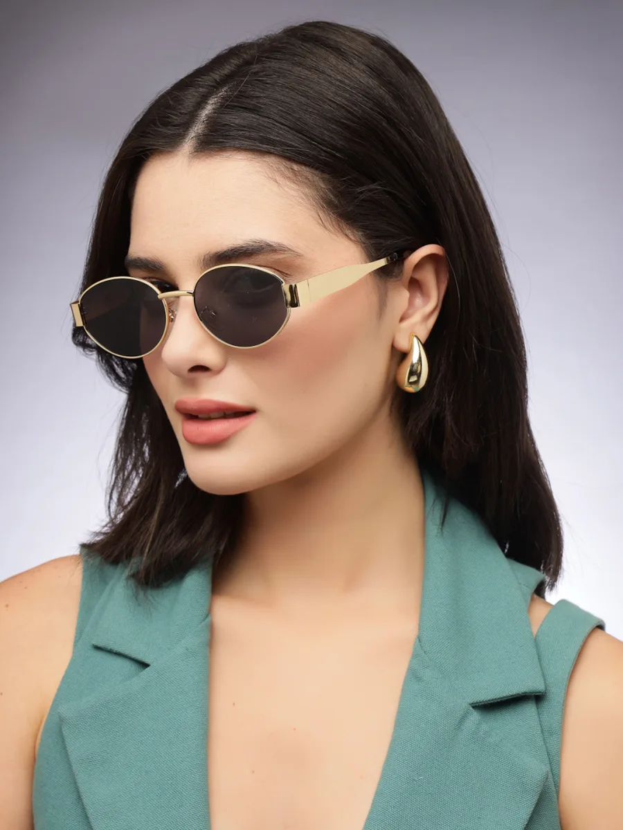 Gold Oval Sunglasses