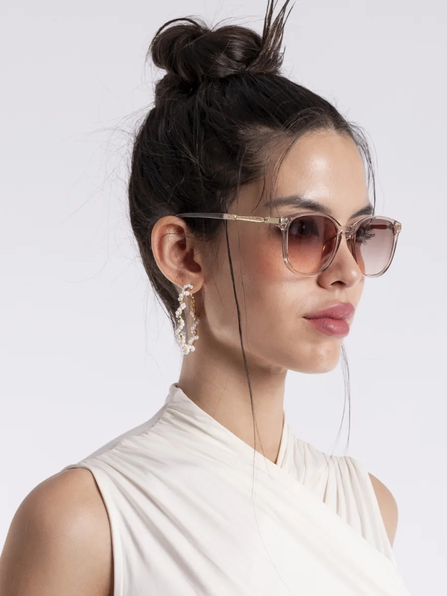 Clear Brown Gradient Cat-Eye Sunglasses