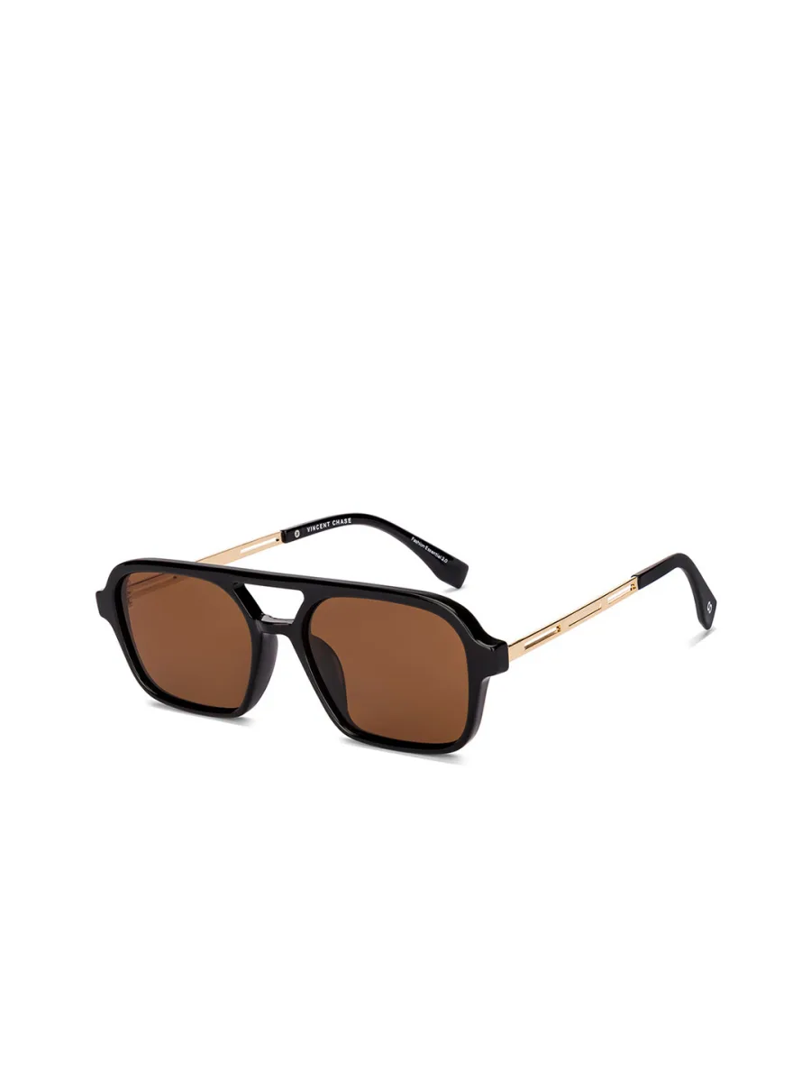 Black Brown Square Sunglasses