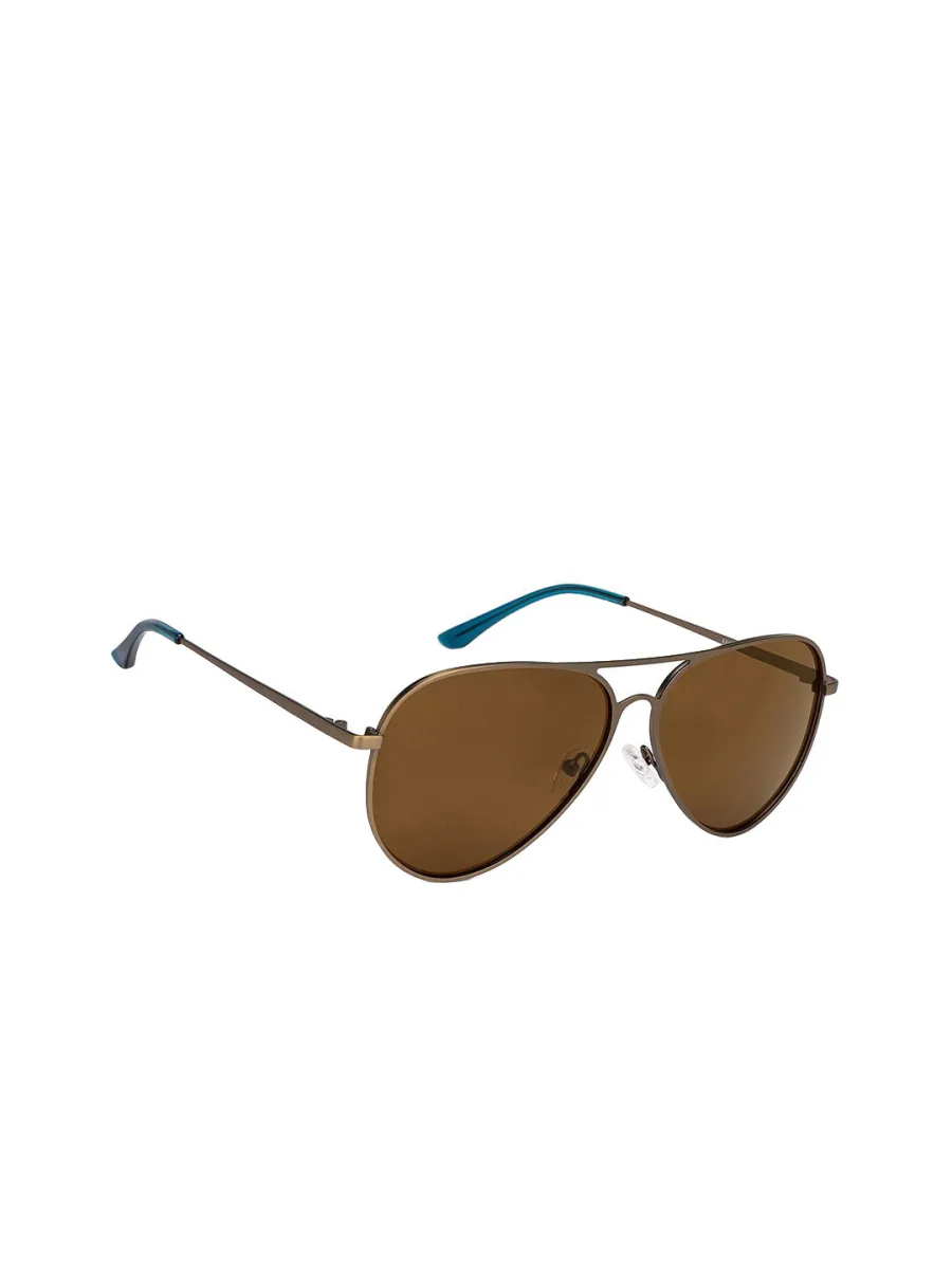 Gold Brown Aviator Sunglasses