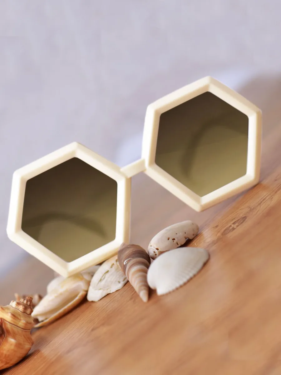 Ivory Hexagonal Sunglasses