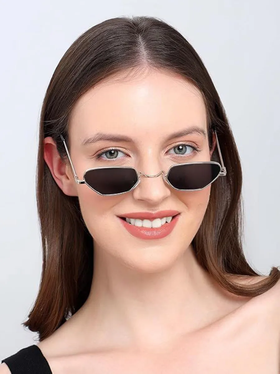 Silver Hexagonal Sunglasses
