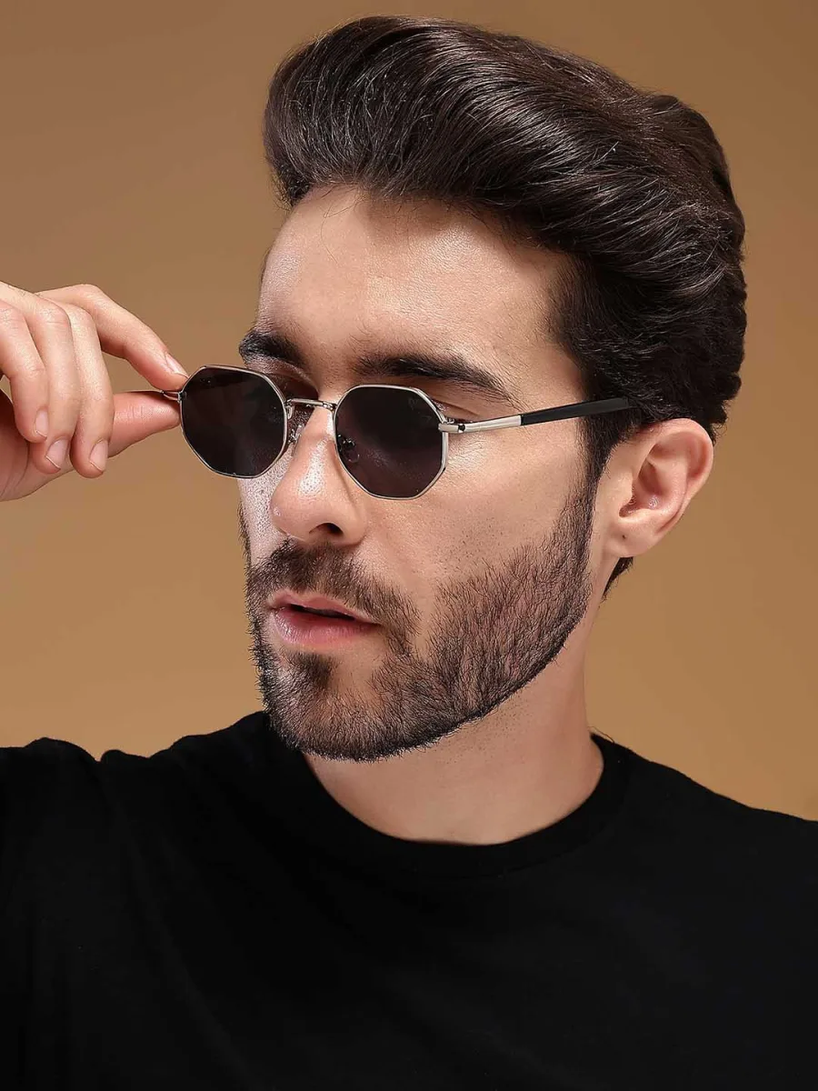 Silver Hexagonal Sunglasses
