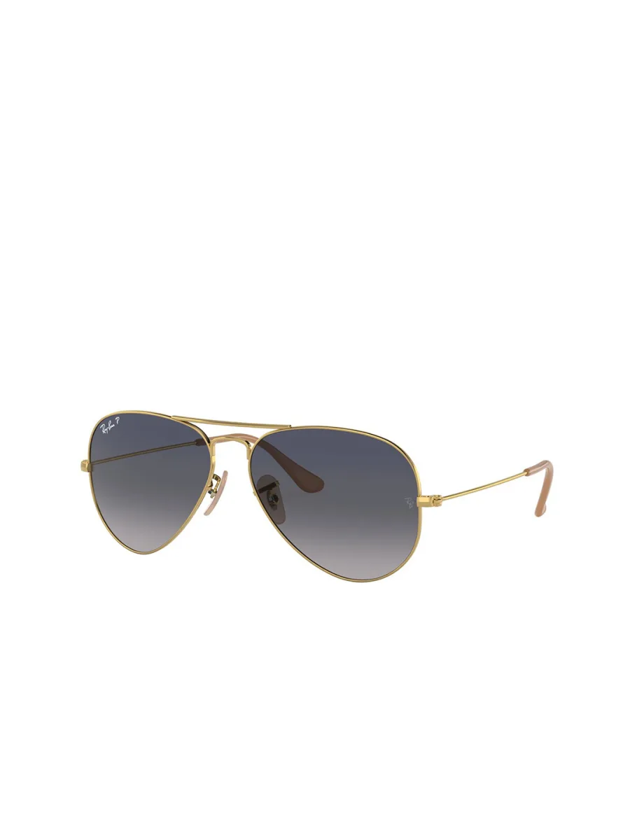 Gold Blue Gradient Aviator Sunglasses