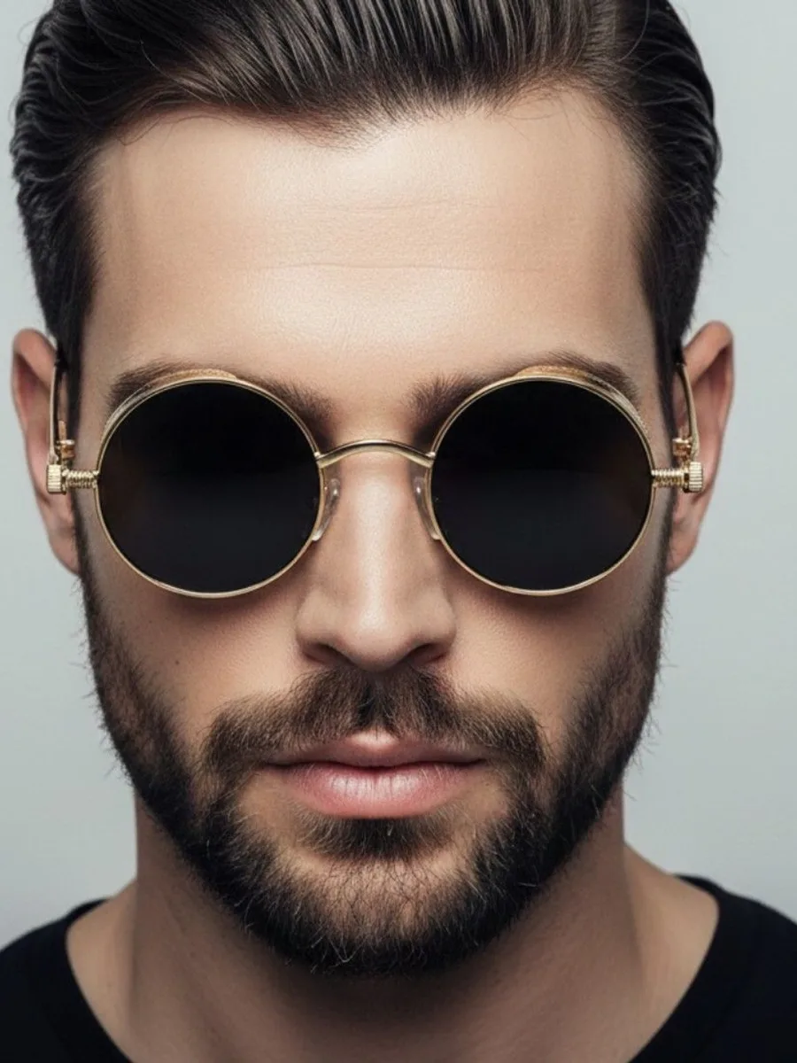 Gold Round Sunglasses