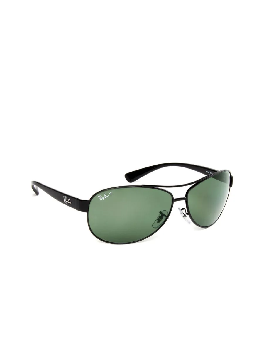 Black Green Aviator Sunglasses