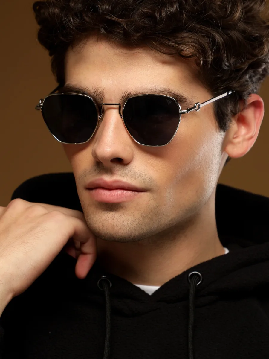 Silver Hexagonal Sunglasses