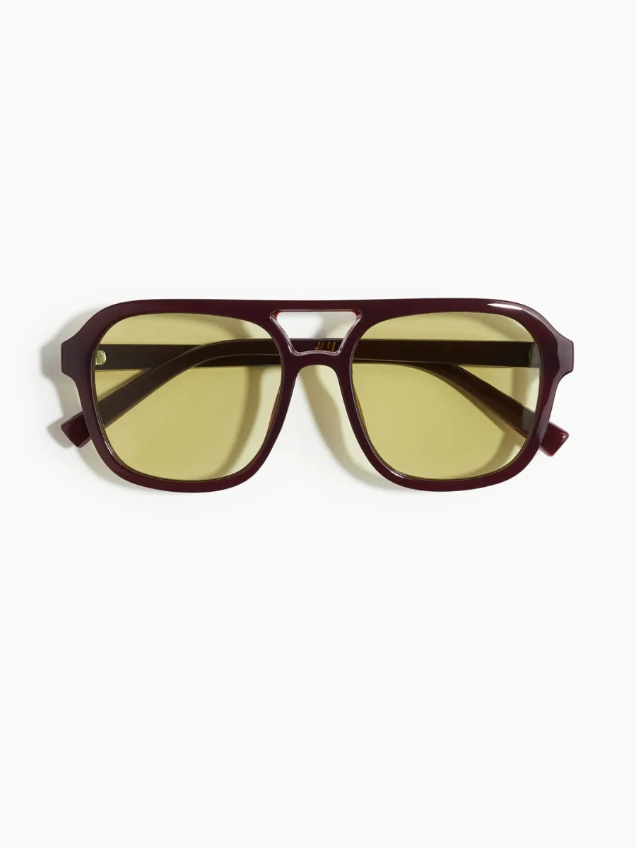Burgundy Aviator Sunglasses