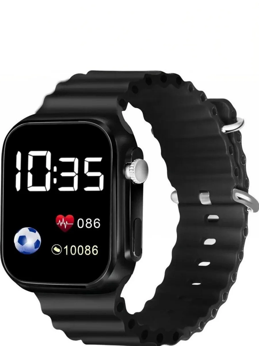 Black Silicone Digital Watch