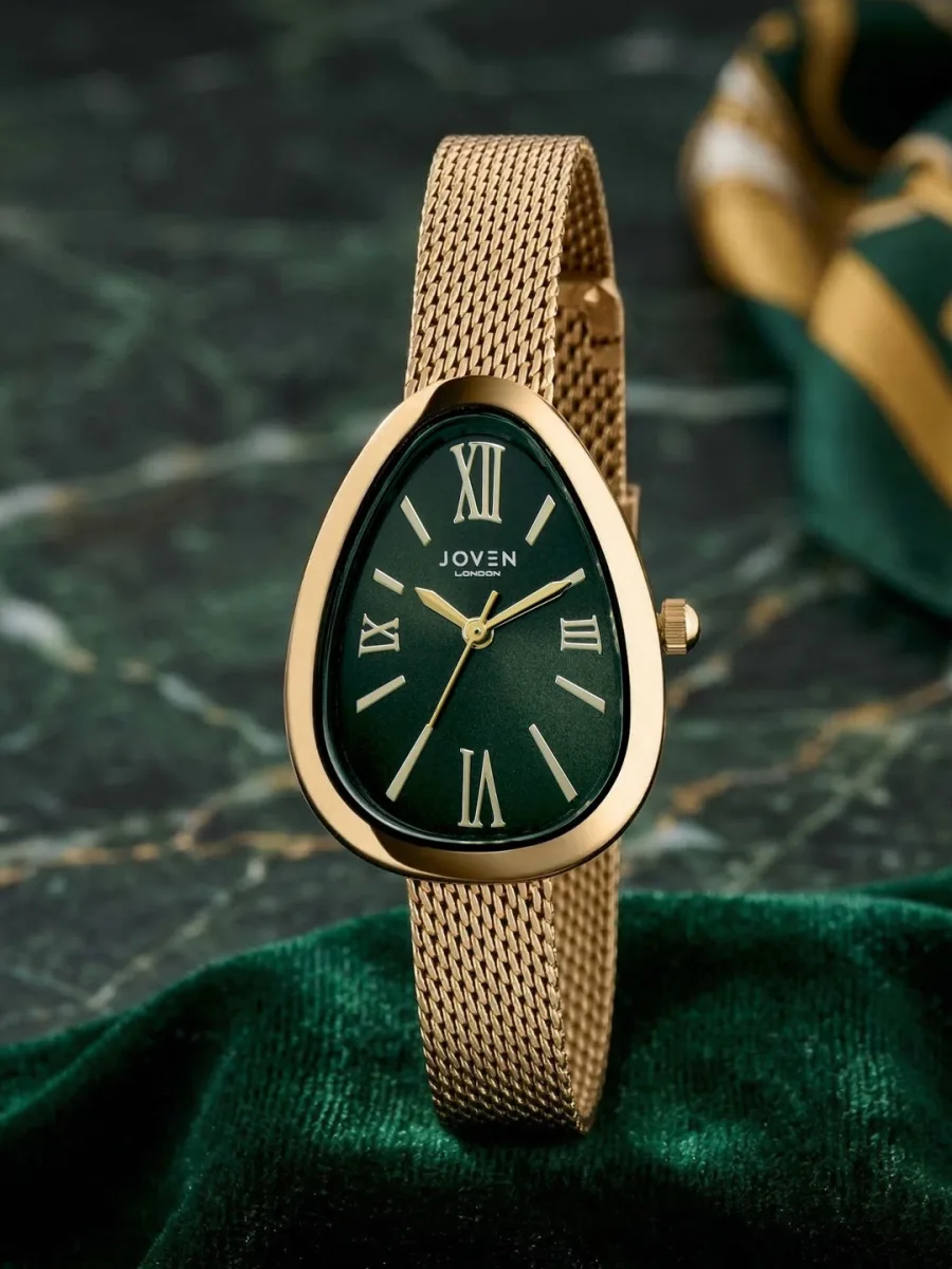 Gold-Tone Mesh Analog Watch