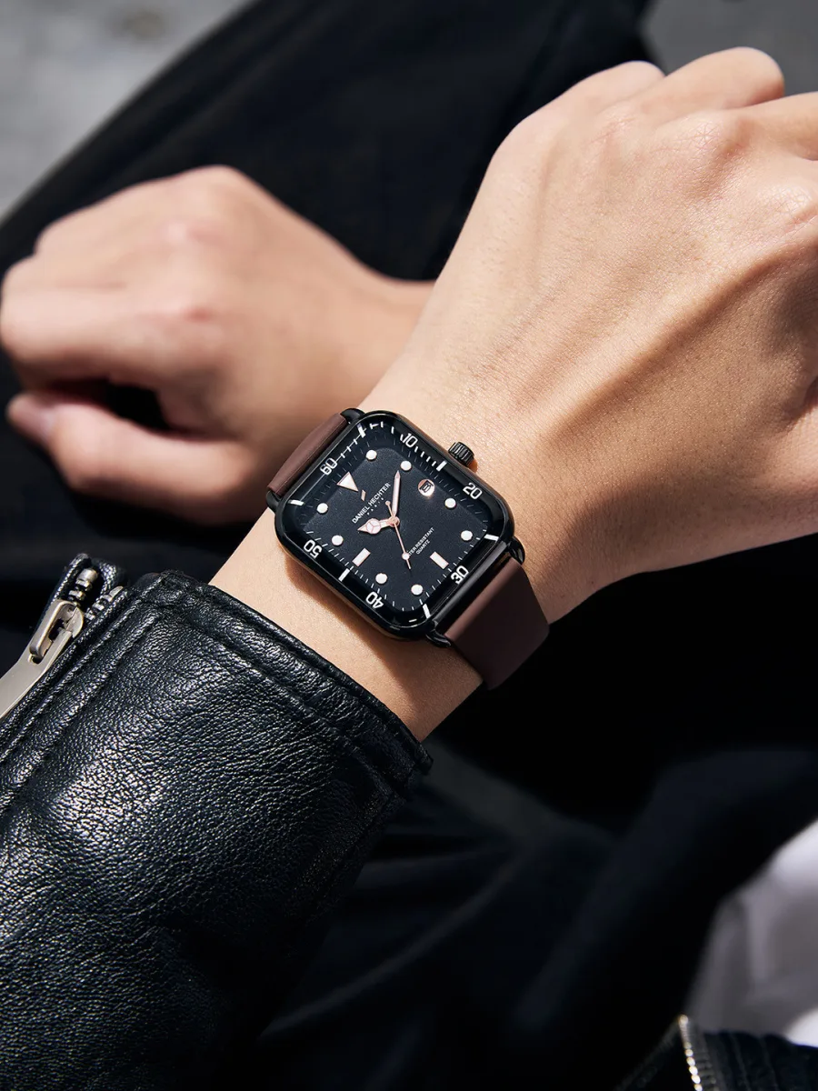 Brown Leather Analog Watch
