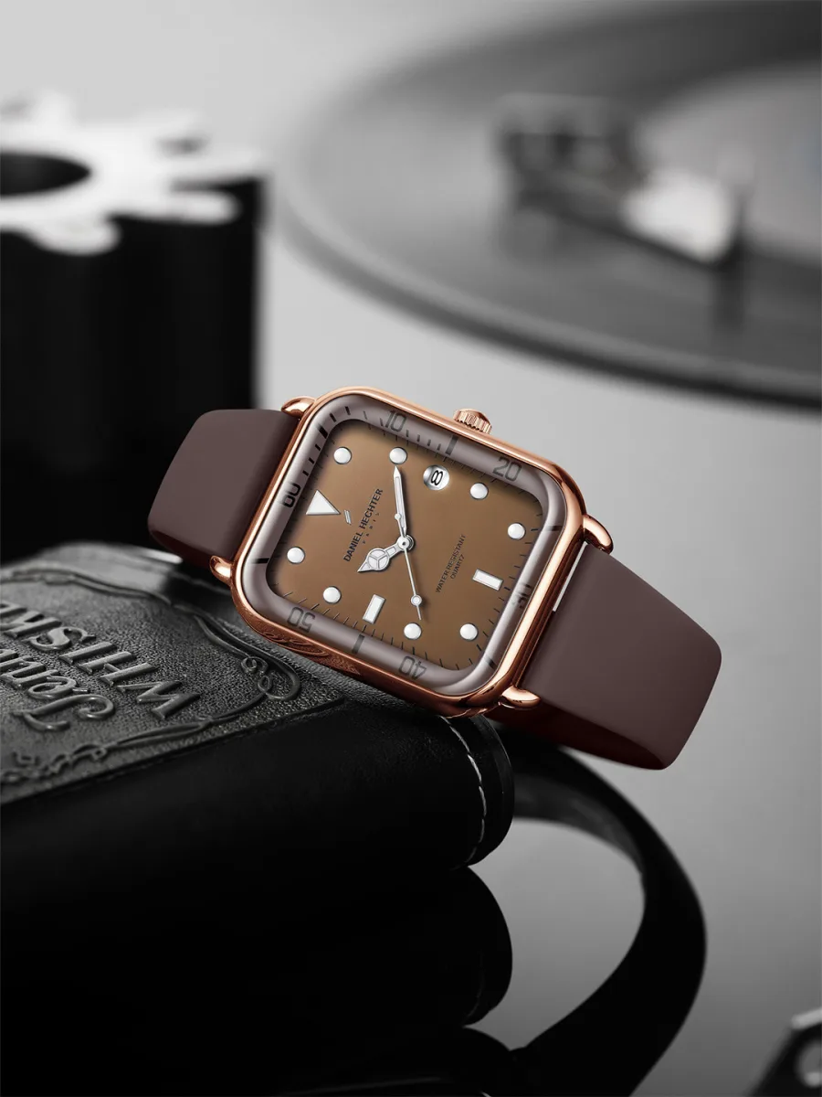 Brown Silicone Analog Watch