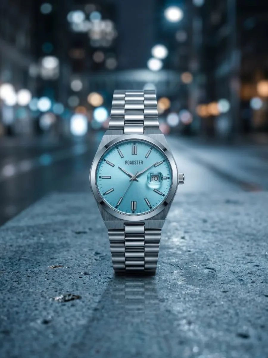 Stainless Steel Blue Dial Watch