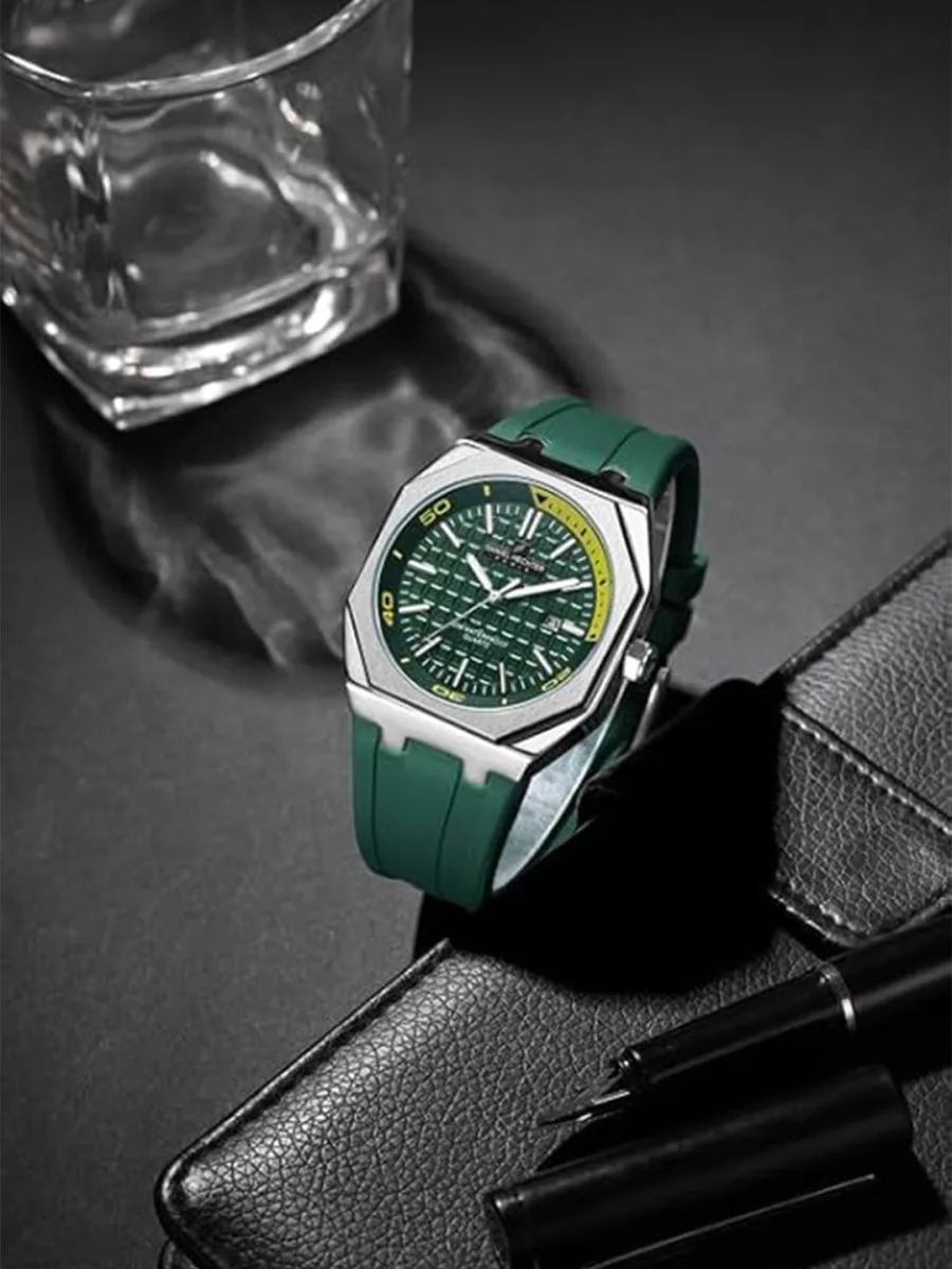 Green Silicone Analog Watch