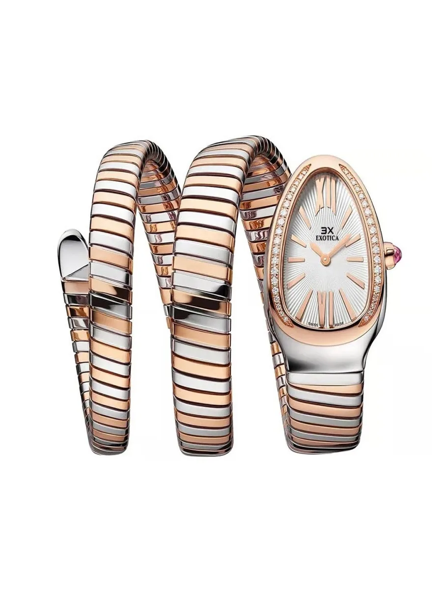 Rose Gold Snake Bracelet Watch