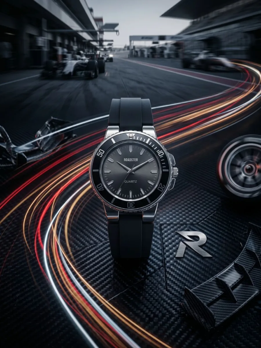 Black Silicone Analog Watch