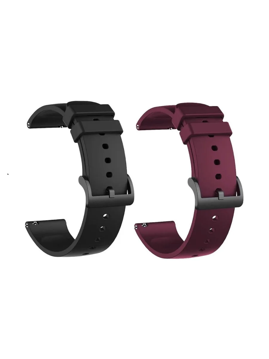 Black Maroon Silicone Straps