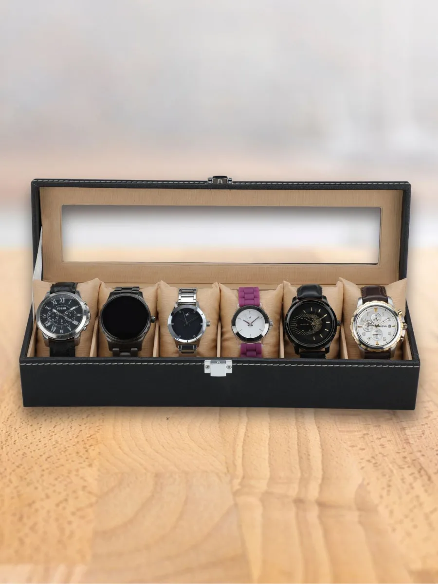 Black Leather Watch Box