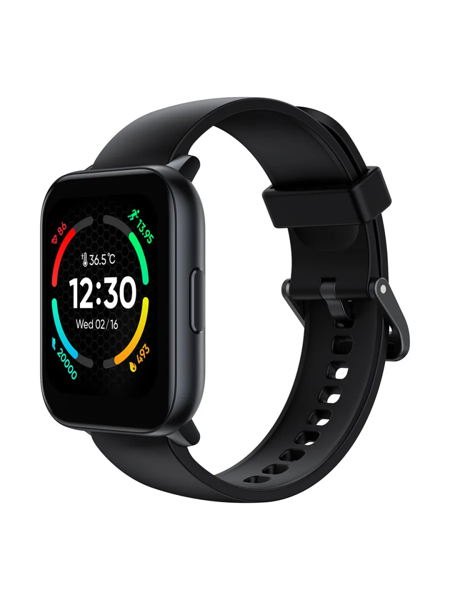Black Silicone Square Smartwatch