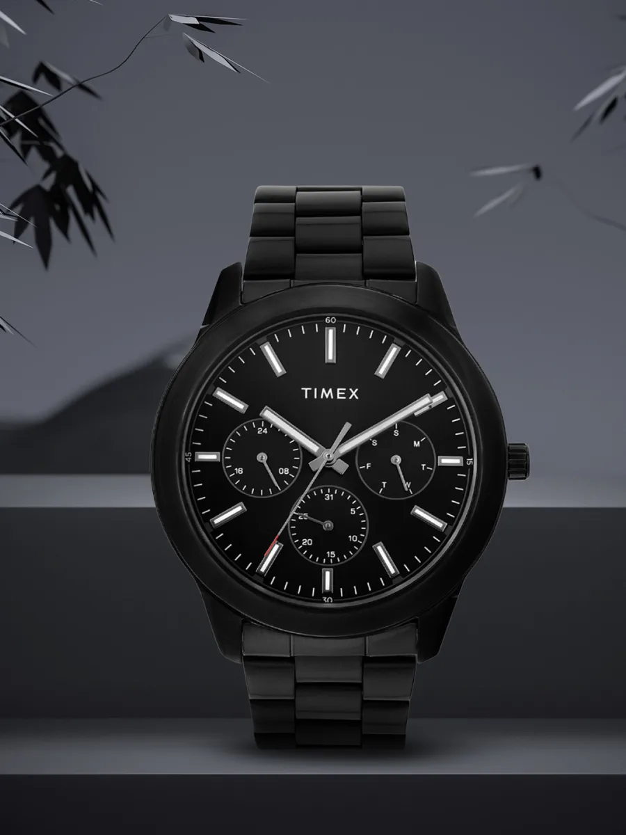 Black Steel Chronograph Watch