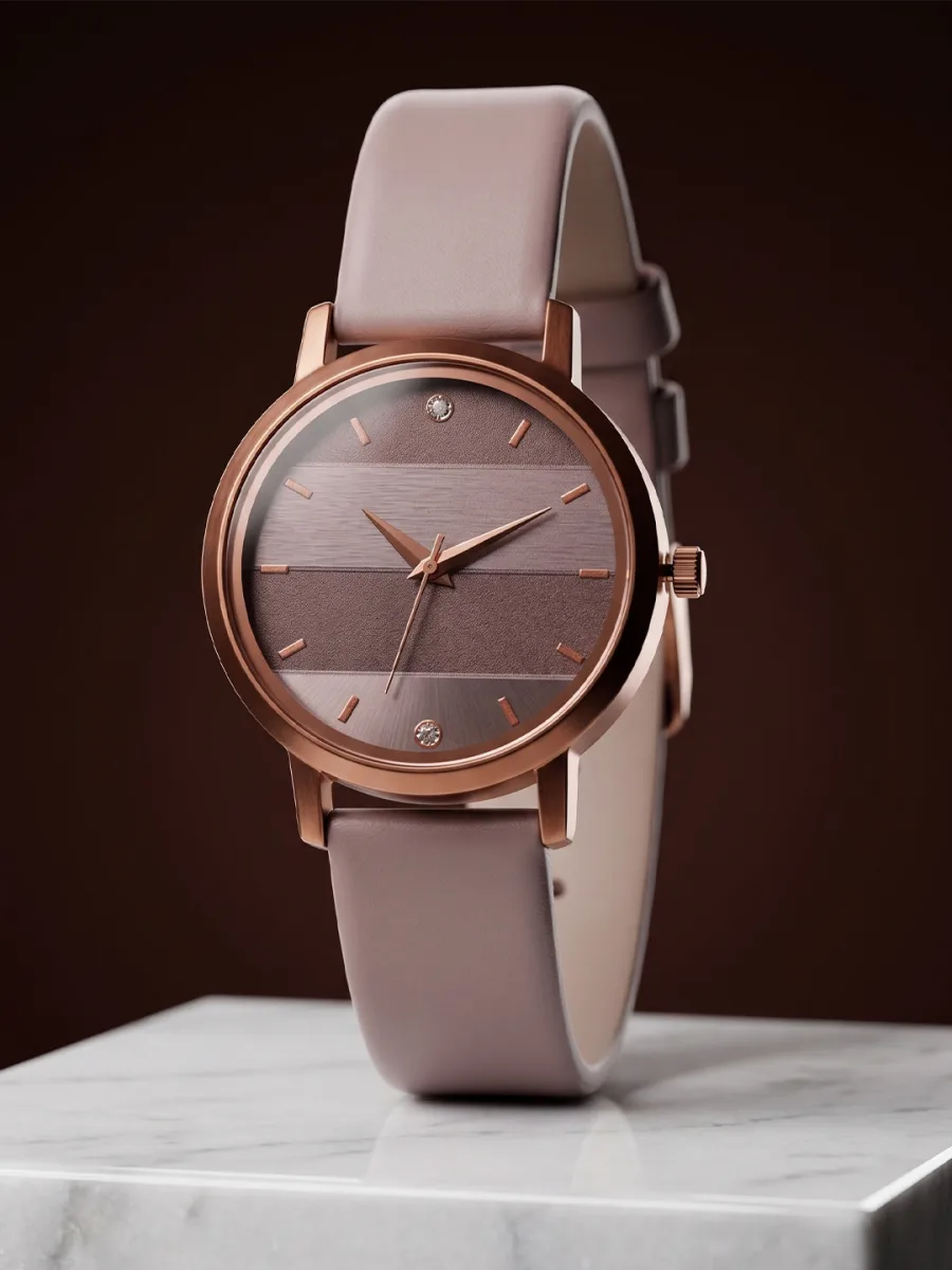 Mauve Leather Analog Watch