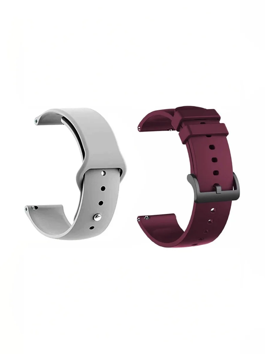 Grey & Maroon Silicone Straps