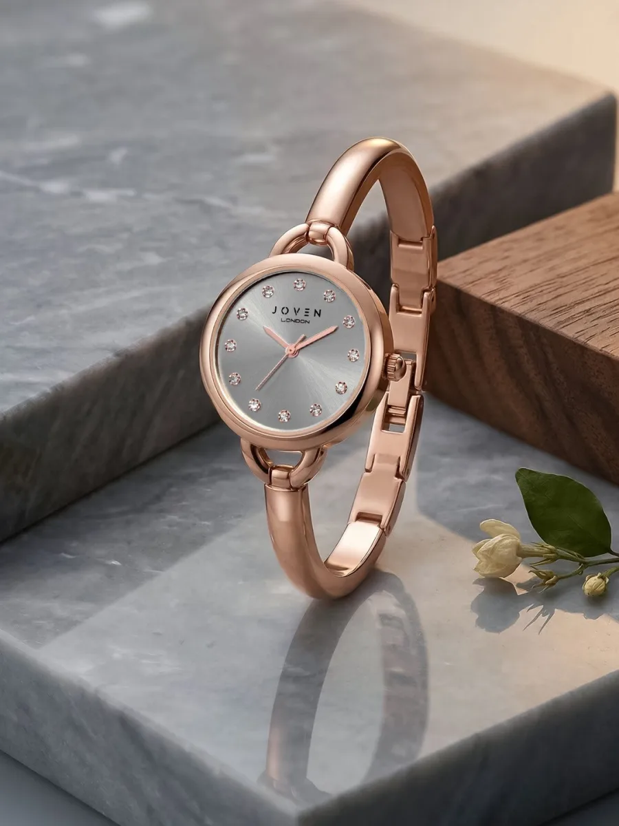 Rose Gold Bangle Bracelet Watch