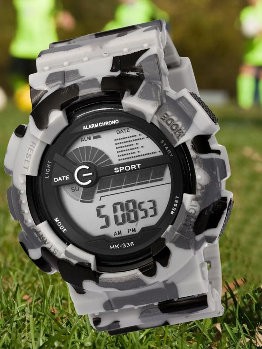 Grey Camo Digital Sport Watch