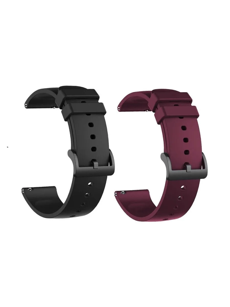 Black and Burgundy Silicone Watch Straps