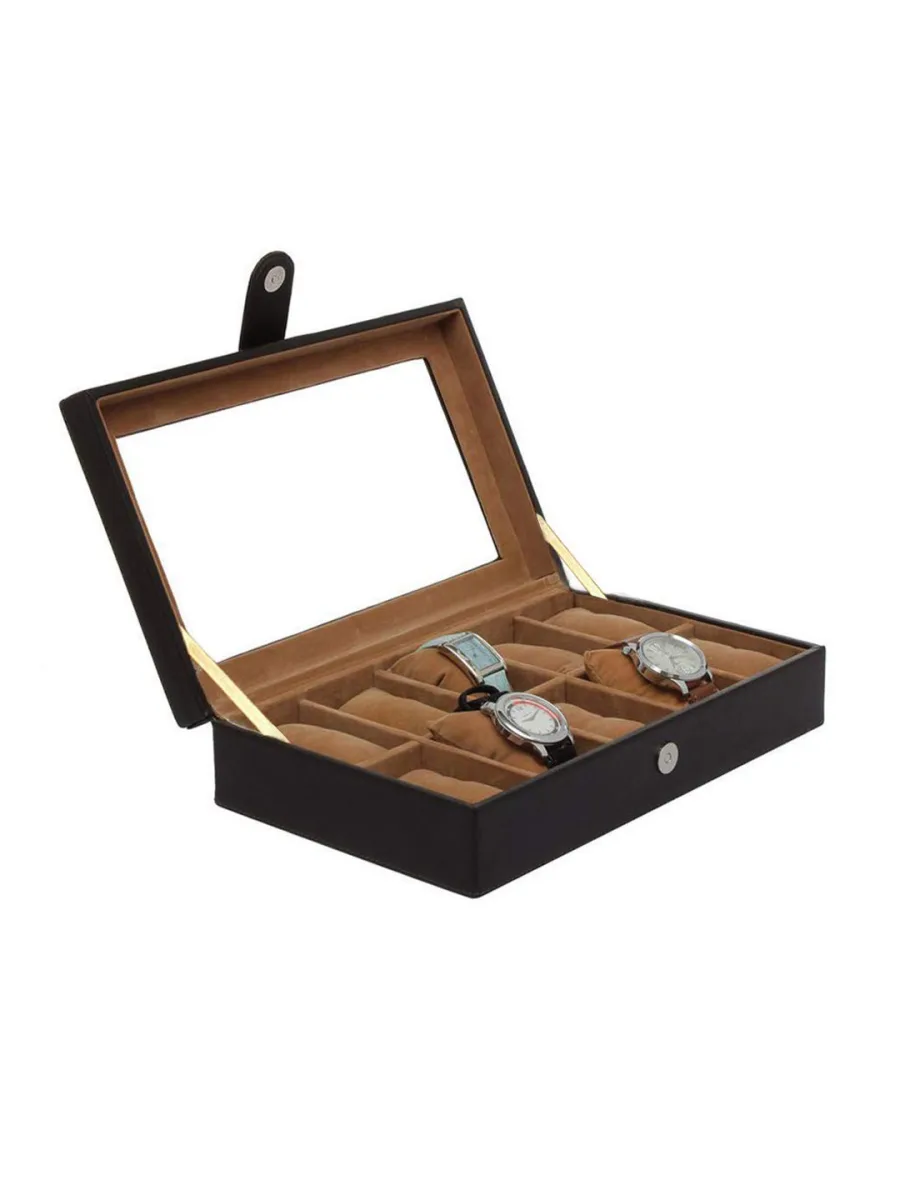 Black Leatherette Watch Storage Box