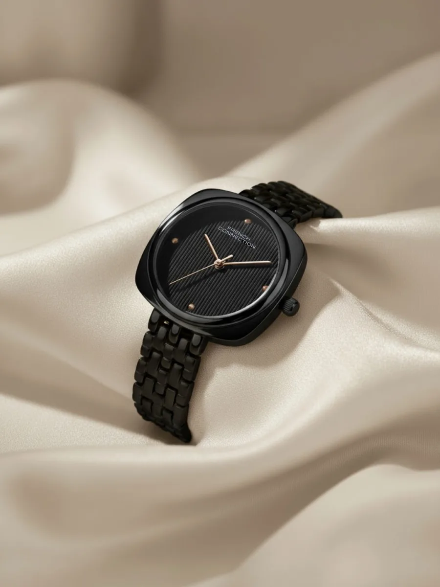 Black Steel Bracelet Analog Watch
