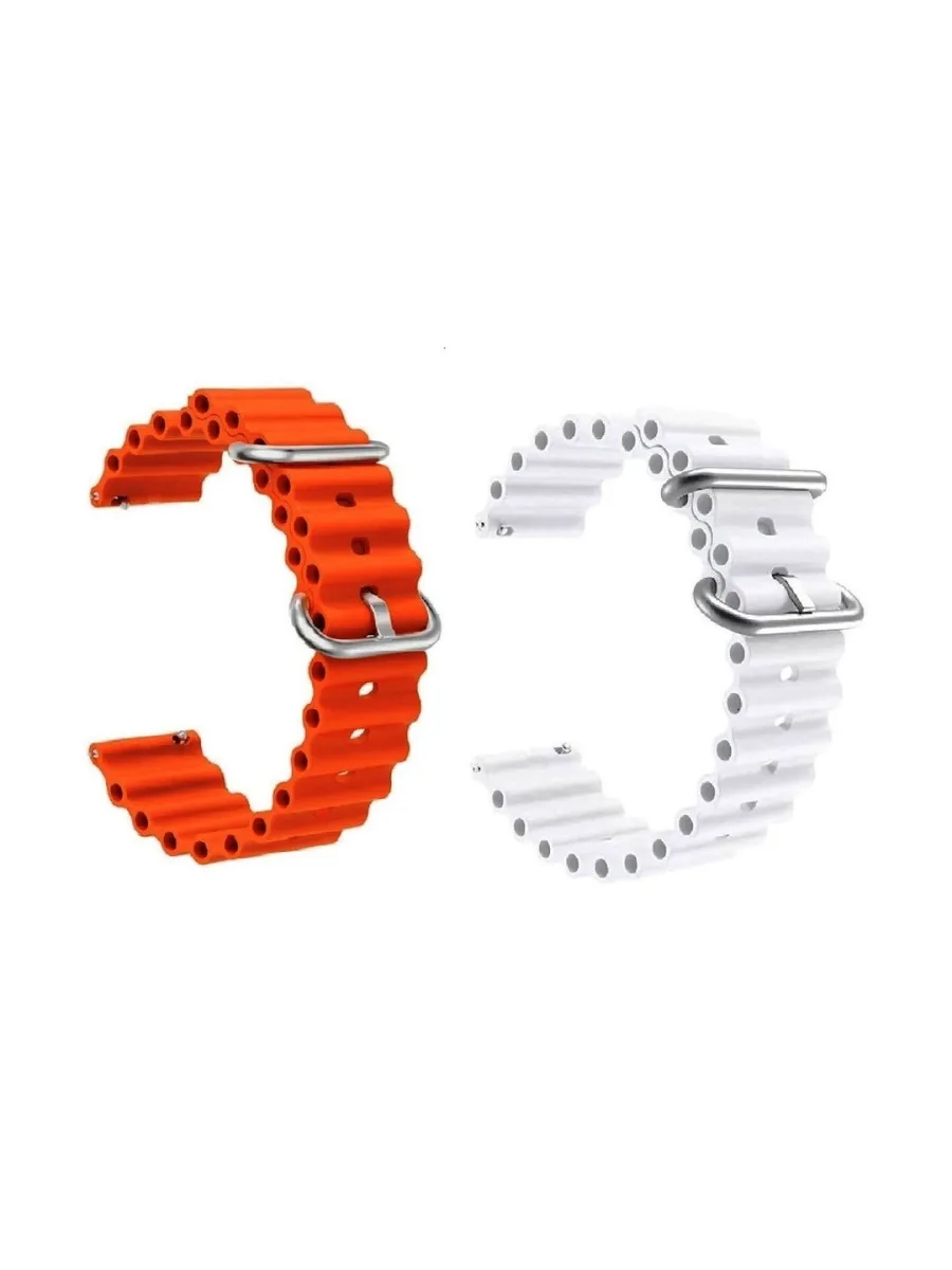 Orange and White Silicone Watch Straps