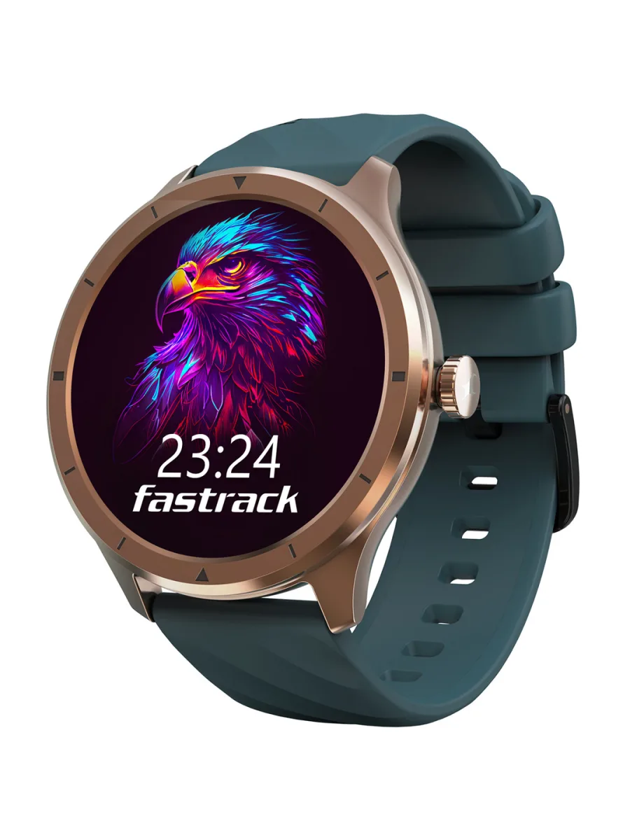 Teal Silicone Round Smartwatch