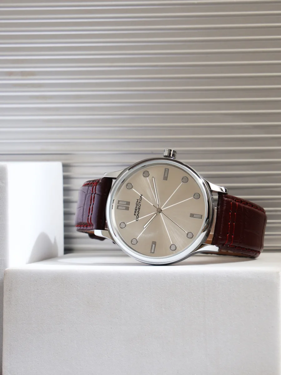 Brown Leather Analog Watch