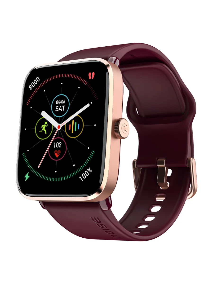 Burgundy Silicone Square Smartwatch