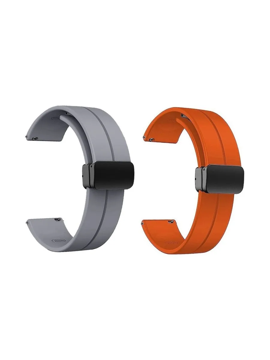 Grey Orange Silicone Watch Straps